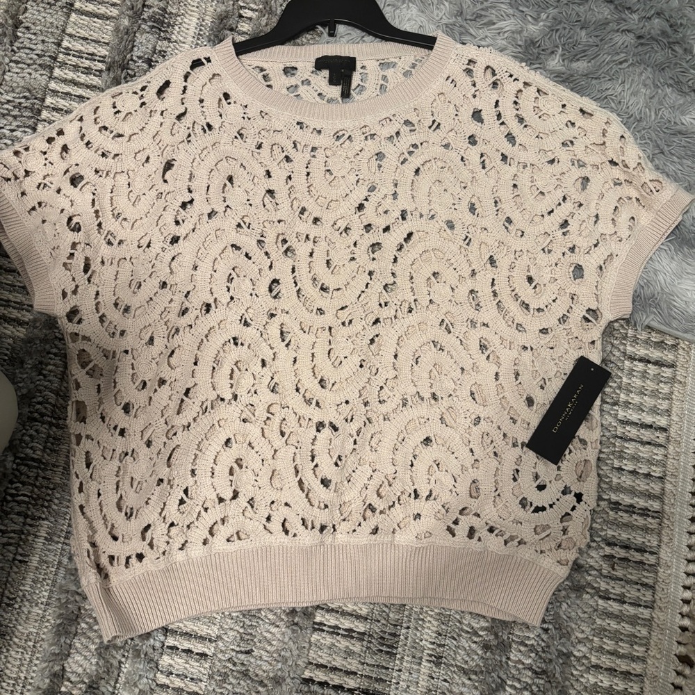Donna Karan Light Beige Knit Top